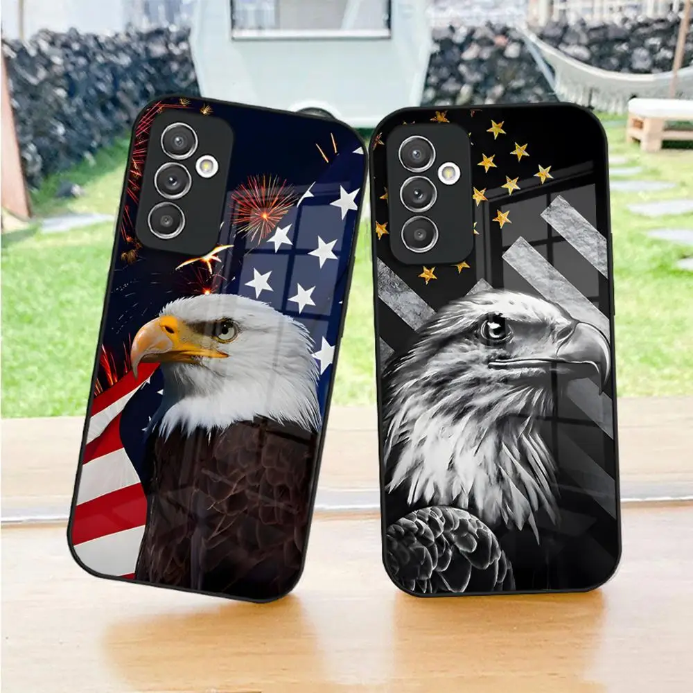 American USA Flag Eagle Phone Case For S24 Ultra Samsung S23 Fe S22 S20 S21 Plus Galaxy A54 A34 A24 A53 Note 20 Glass Cover