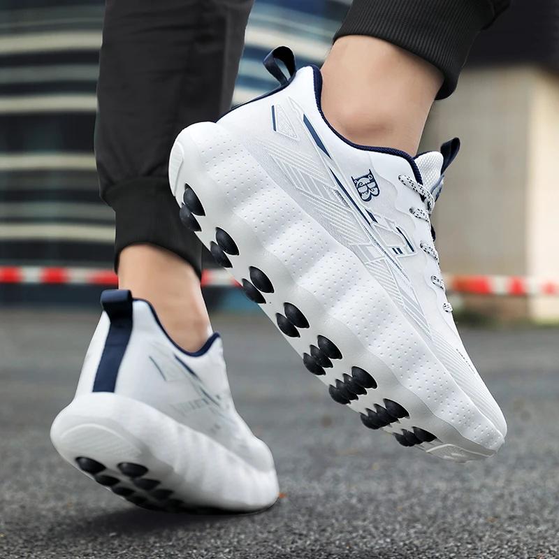 2026 Men'S Casual Sports Shoes With Shock Absorption Rebound Foot Massage Running Shoes Women'S Breathable Mesh Hiking Shoes view 6