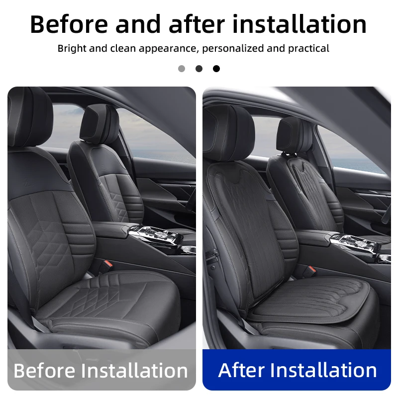 Picture 6: Leather Car Seat Cover Ice Silk Backrest Cushion Rearseat Protector Mat For NO