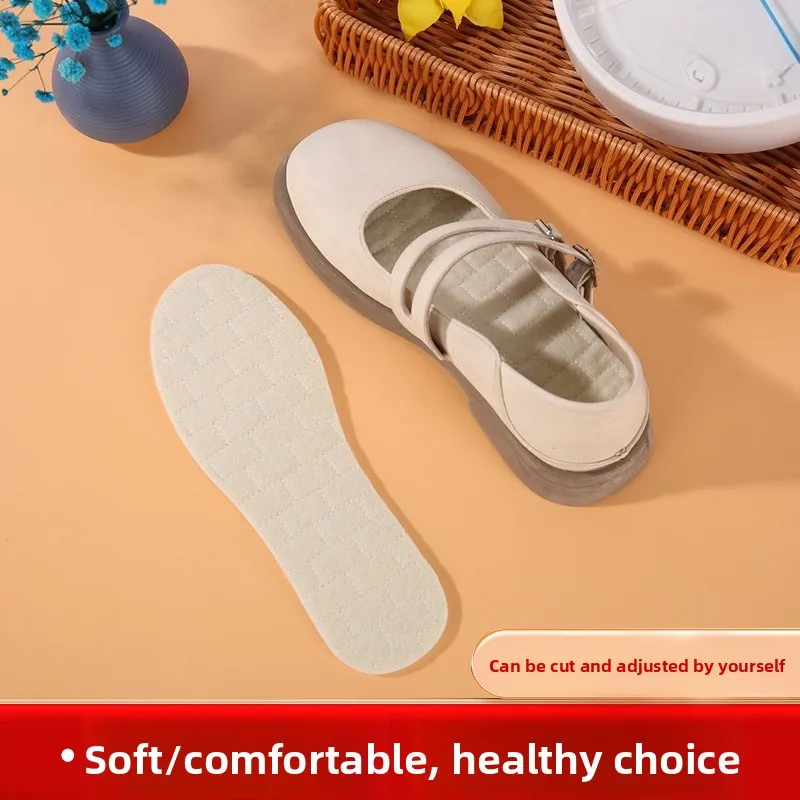 Thick Wool Shoe Insoles for Winter Warm Thermal Fleece Inserts Sweat Absorbent Deodorant Soft Cushion Foot Pads Cold Weather