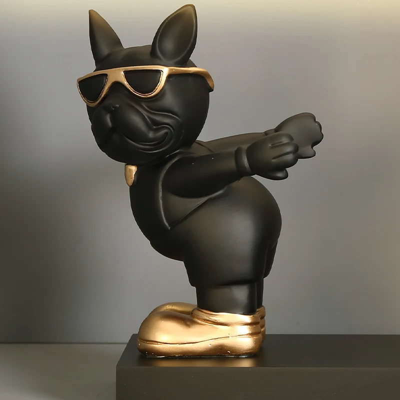 French Bulldog Statues Wine Holder Sculptures Nordic home decor Room House Decoration Desk Ornaments Resin Dog Butler Statue