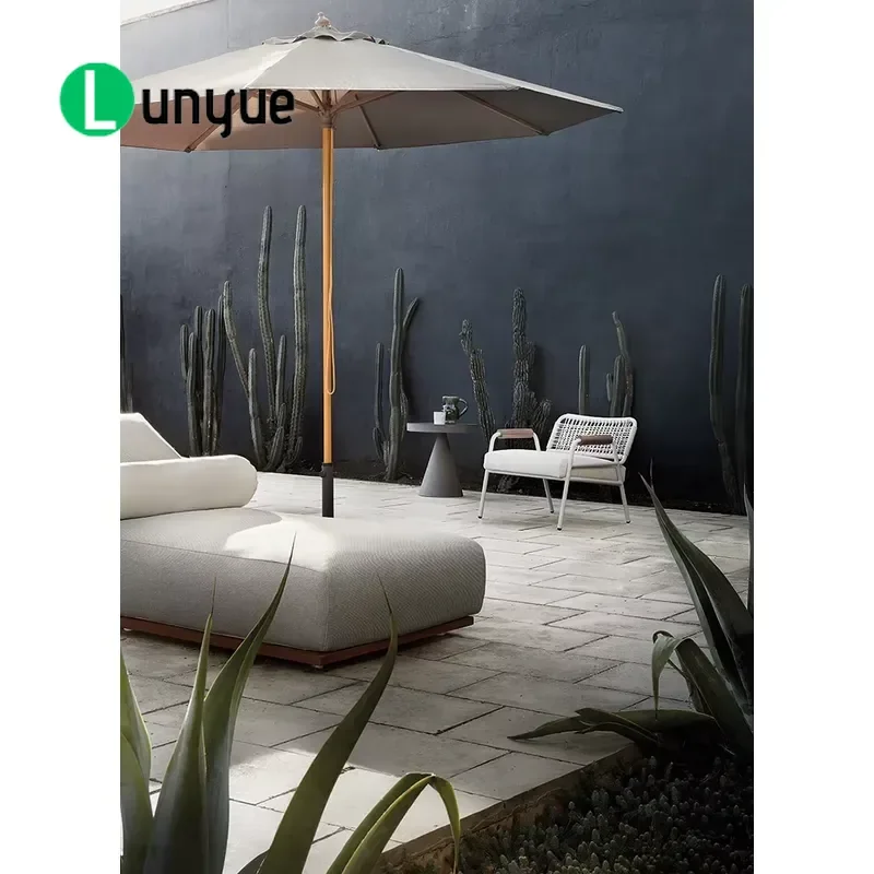 High Quality Outdoor Rattan Sunbed Garden Lounger Durable Wicker Patio Chaise Lounge for Poolside Beach Relaxation