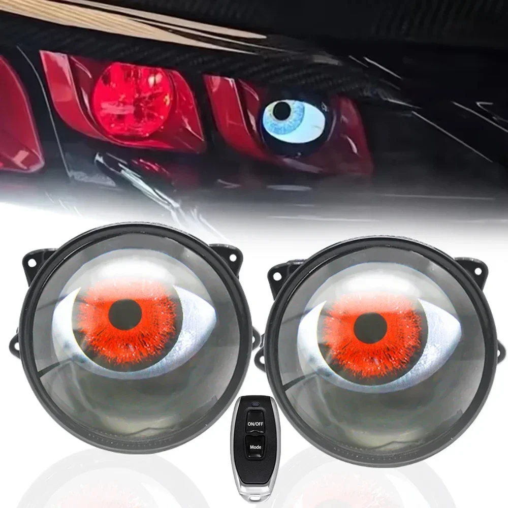 

3-inch Devil's Eye LED Car Dynamic Lights 12v with remote control control Eyes Retrofit Kits Headlight Assembly Auto Accessories