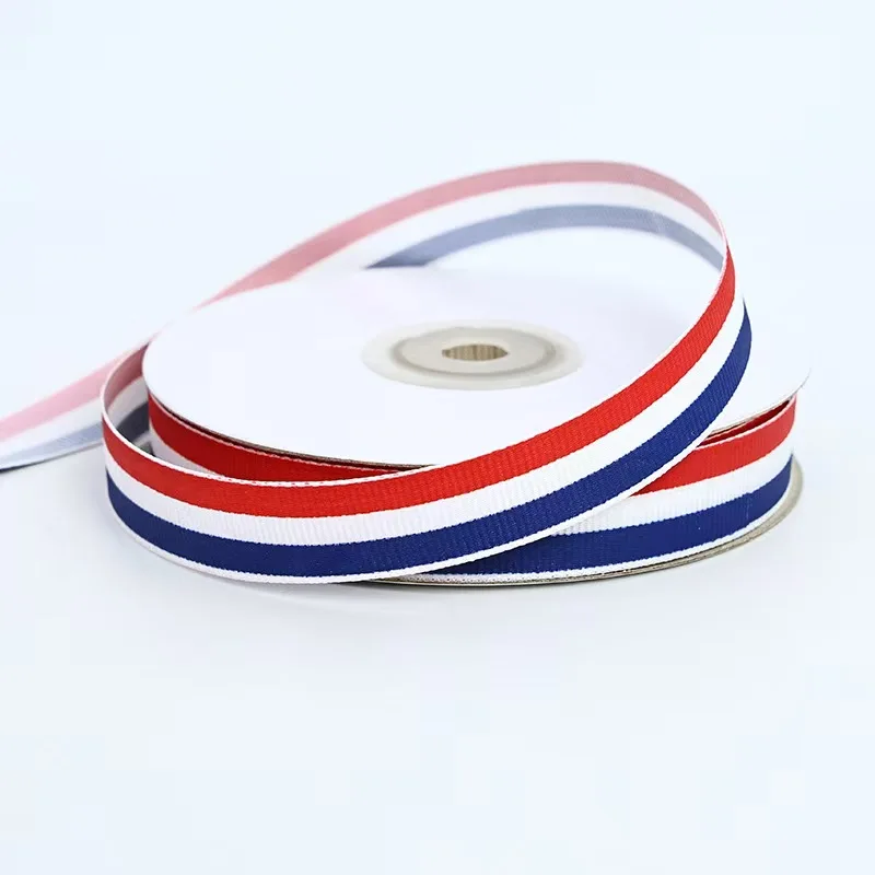 

【Пиэстер】Красные, белые, синие и красные, темно-синие полосатые полиэфирные ленты, идеально подходят для украшения, подарочной упаковки и поделок своими руками