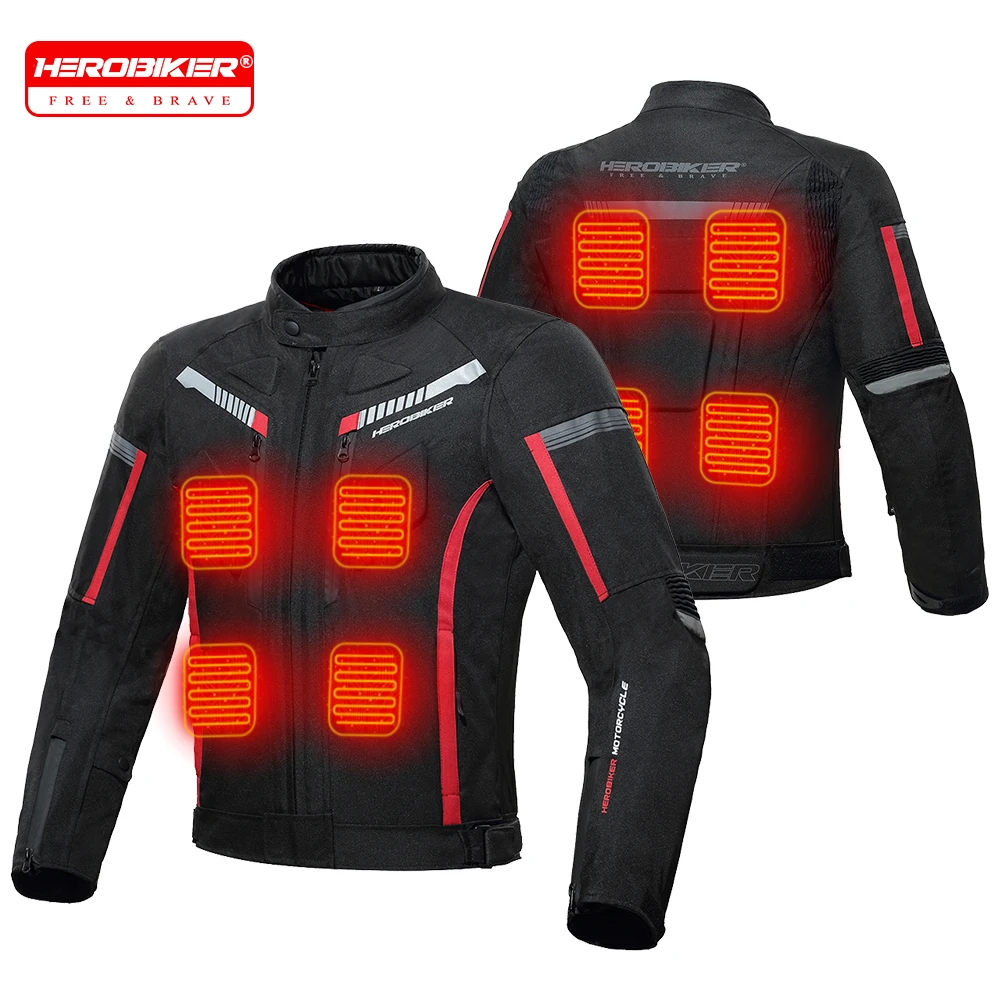Men Motorcycle Jacket With Electric Heating Lining Winter Warm Heating Jacket Four Season Waterproof Off-road Riding Jacket