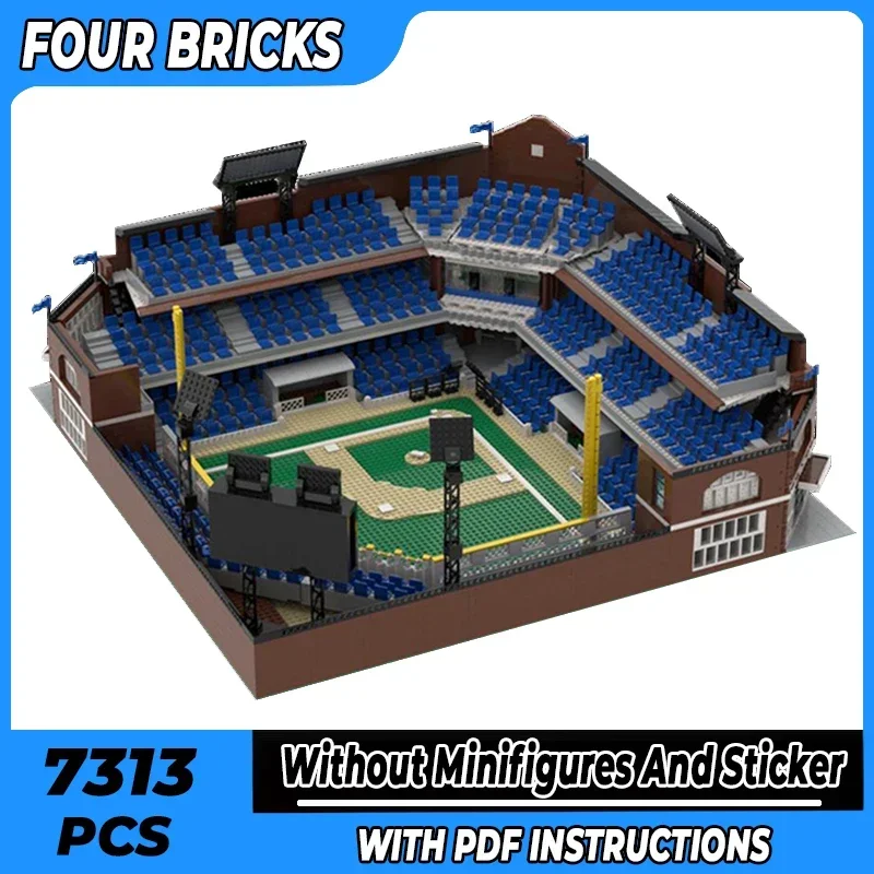 

Moc Building Bricks Street View Model Mini Scale Baseball Stadium Technology Modular Blocks Gift Christmas Toys DIY Set Assembly