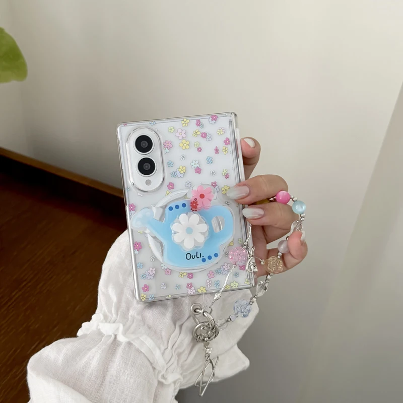 Case for Samsung Galaxy Z Fold 8 DIY Magnetic axis Full Screen Small Floral Fragments Hard Mobile Phone Cover