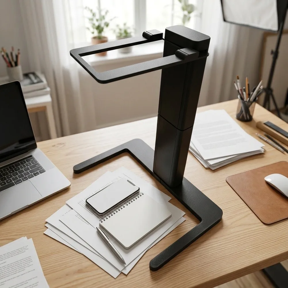 Overhead Phone Camera Stand for Document Scanning Photography for video Recording Hands Free Operation ABS 25 16 21cm