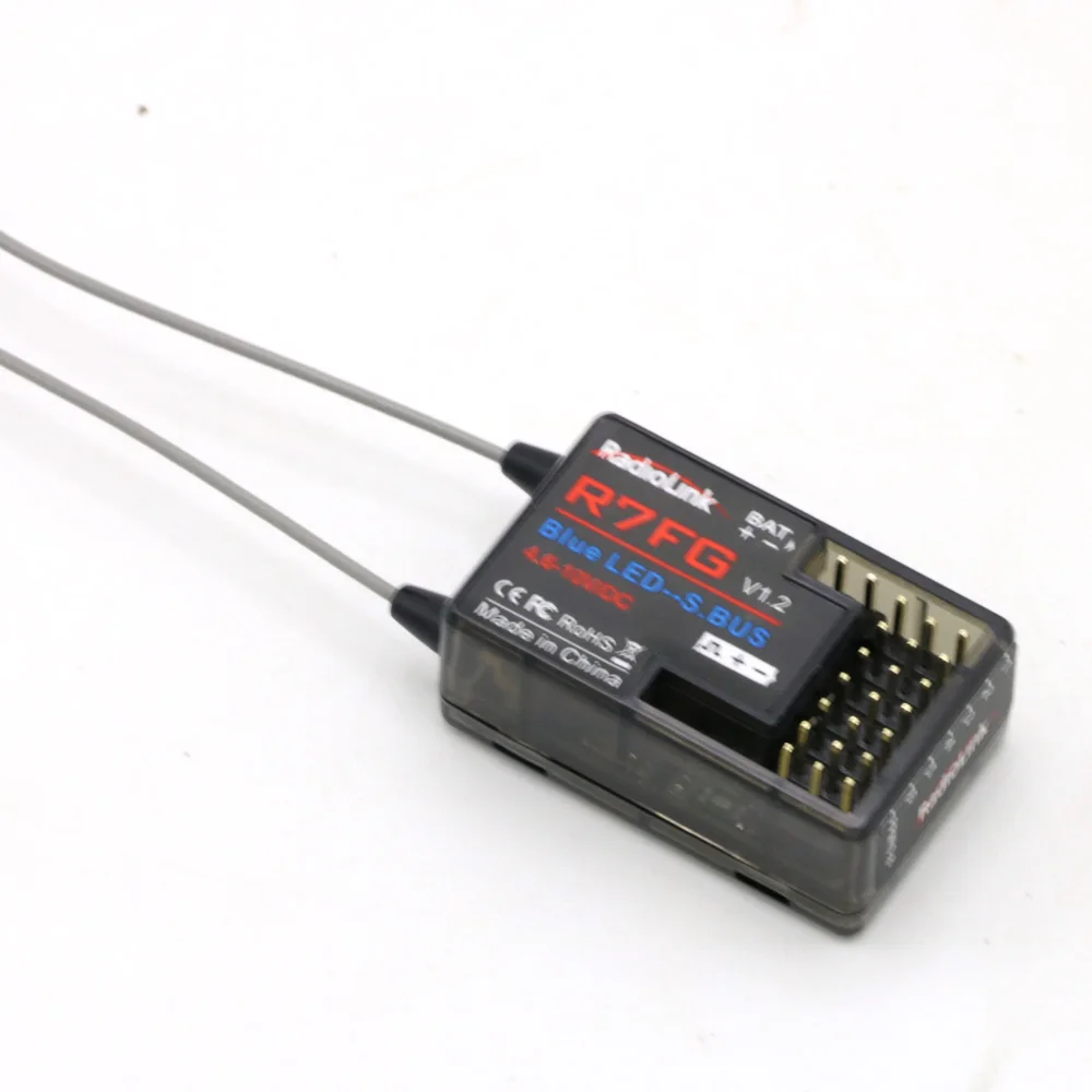 RadioLink R7FG 2.4GHz 7CH Dual Antenna Reciever With Gyro Version For Radiolinks RC6GS RC Transmitter