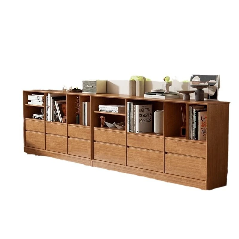 

Japanese-style low bookcase Solid wood bookshelf Low cabinet Floor-to-ceiling locker Dining side cabinet Dou cabinet Storage
