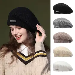 Women's Berets French Style Knit Beret Winter Warm Beanies Fashion Soft Warm French Hat