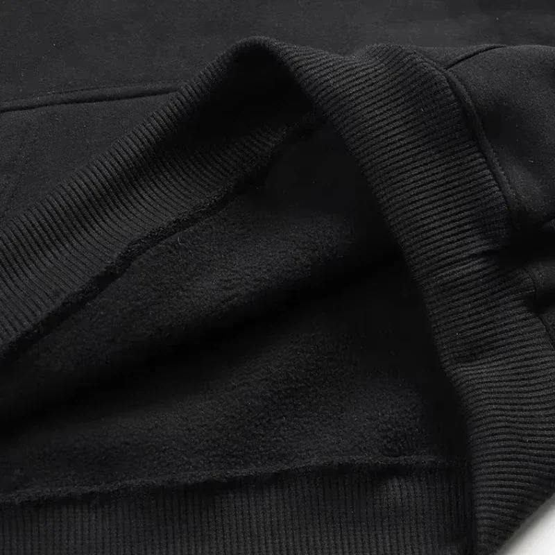 Modna bluza z kapturem na jesień i zimę 2025 z nadrukiem misia, dwustronna, męska, modna, hip-hopowa, fajna bluza unisex z bawełny.