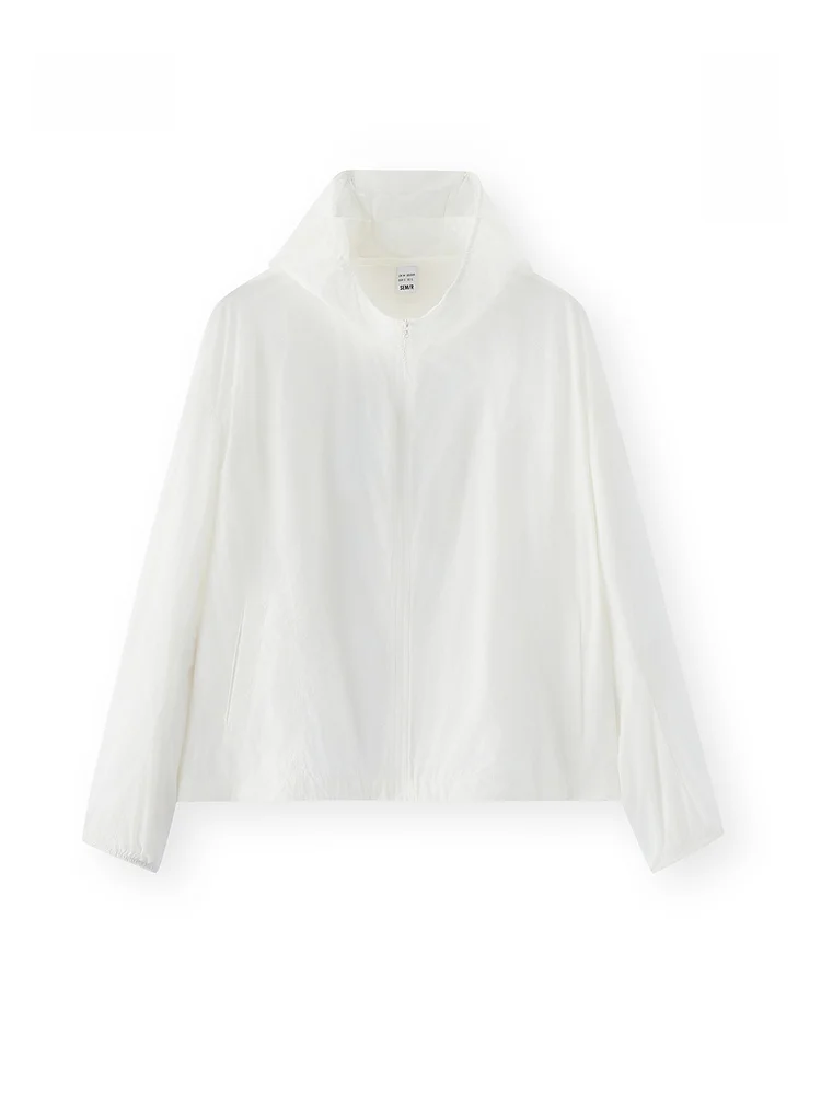 

Semir Women's Summer Loose Fit Hooded Sun Protection Jaet Cool Touch Texture Casual Faion Outerwear Long Sve Zipper Cl...