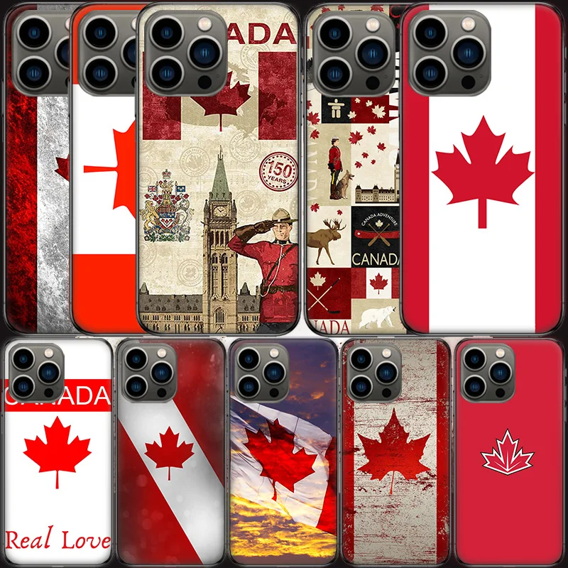 Canada Maple Leaf Flag Silicon Call Phone Case For Apple Iphone 16 15 Plus Soft 13 12 Mini Cover 11 14 Pro Max Capa X XS XR 8 7