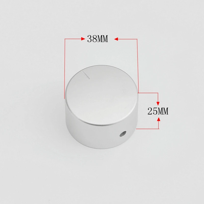 Silver Diameter 38mm High 25mm With Scale All Aluminum Solid Spherical Surface Audio Amplifier Volume Potentiometer Knob