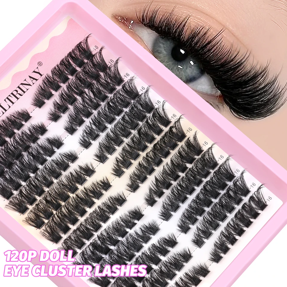 Racimos de Pestañas VELTRINAY 8-16mm, Esponjosos, Voluminosos, Ojo de Gato, Wispy, Naturales, Extensión, Rizo D, Individuales, Maquillaje 2