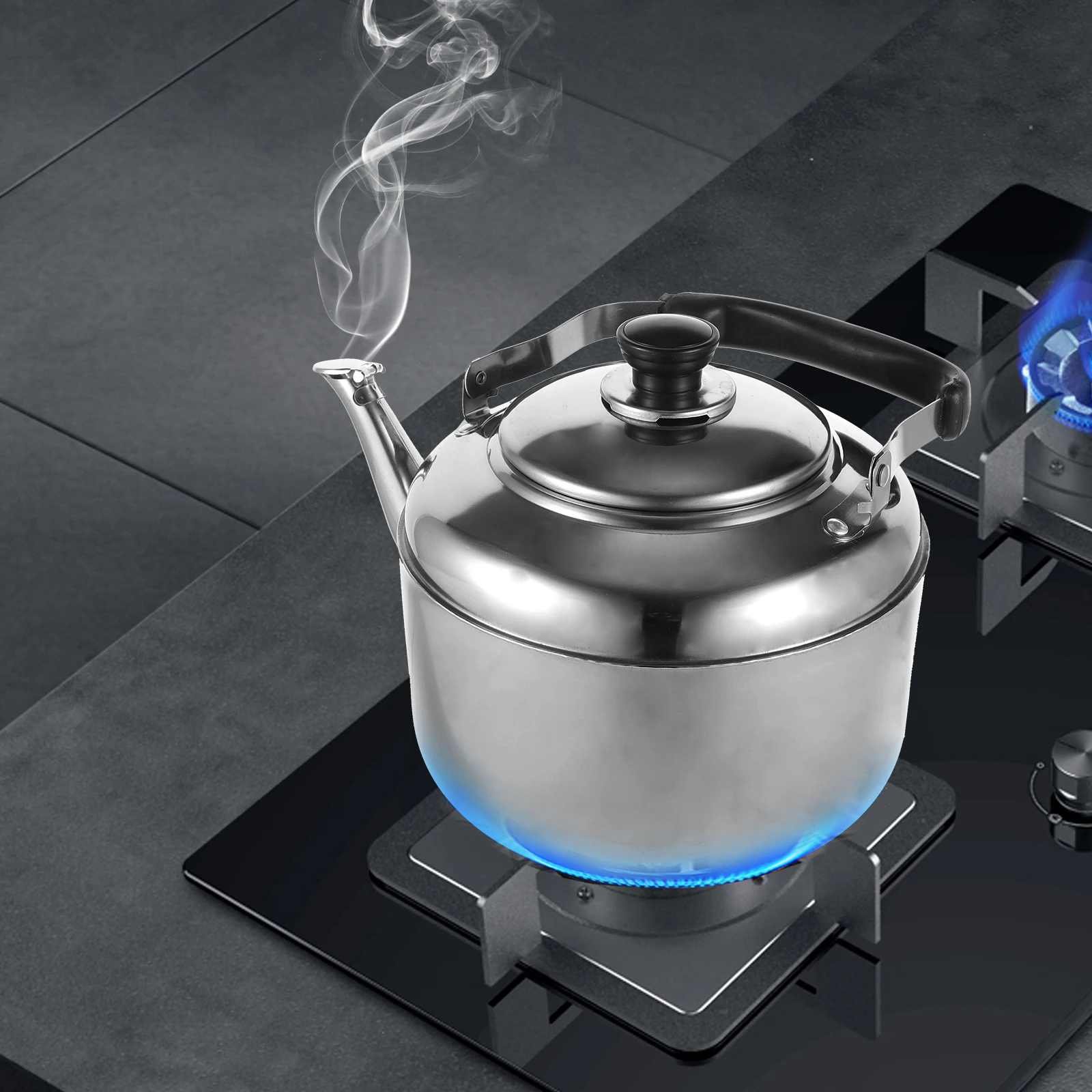 

4L Stainless Steel Large Capacity Sounding Kettle Household Heating Water Pot Anti-Scald Handle Even Heat Distribution Comfort