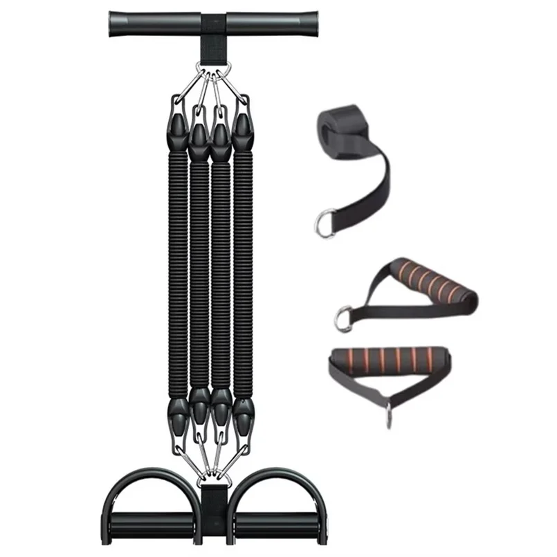 2/3/4-Strand Pedal Pull-Up Sit-Up Trainer 50/75/100 Pounds Stomach Slimming Pedal Tension Rope Non-Slip Multifunction