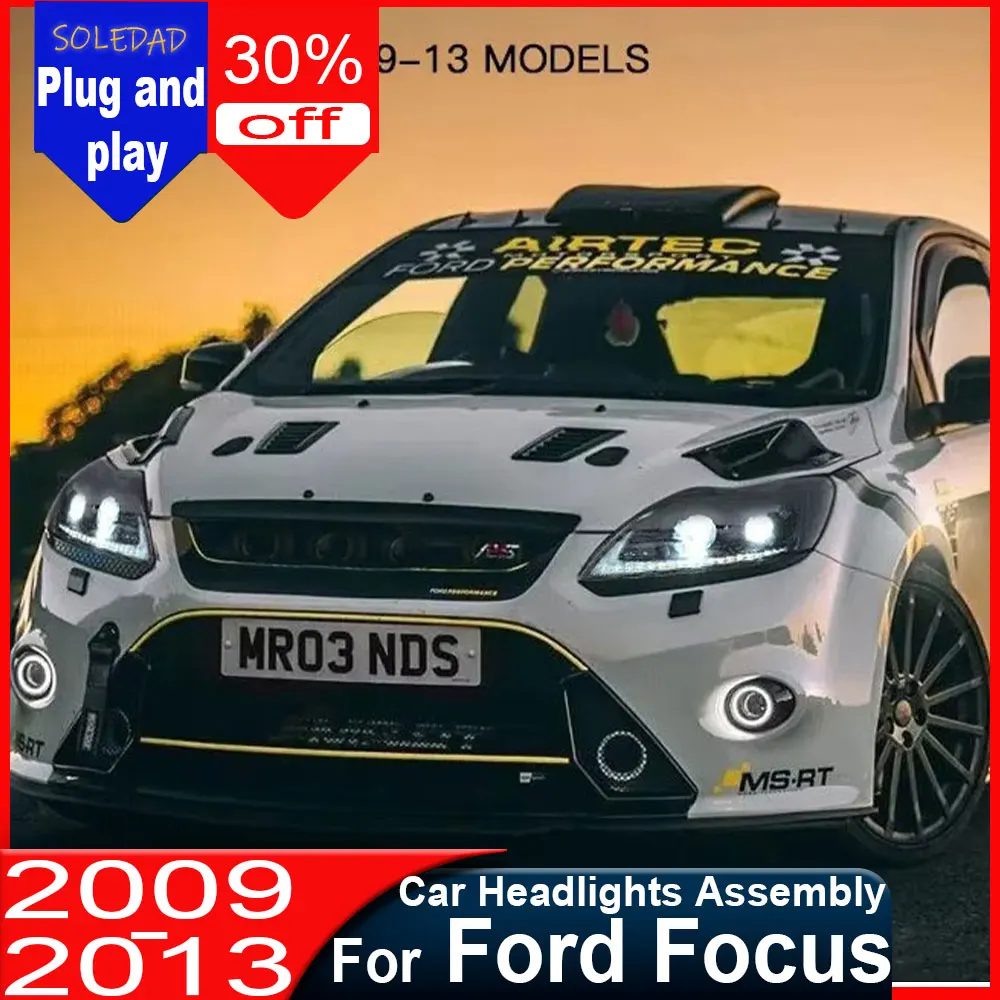 Plug and play Car Headlight For Ford Focus 2009 -2013 Headlight With LED DRL Dynamic Turn Signal Xenon Headlamp Assembly
