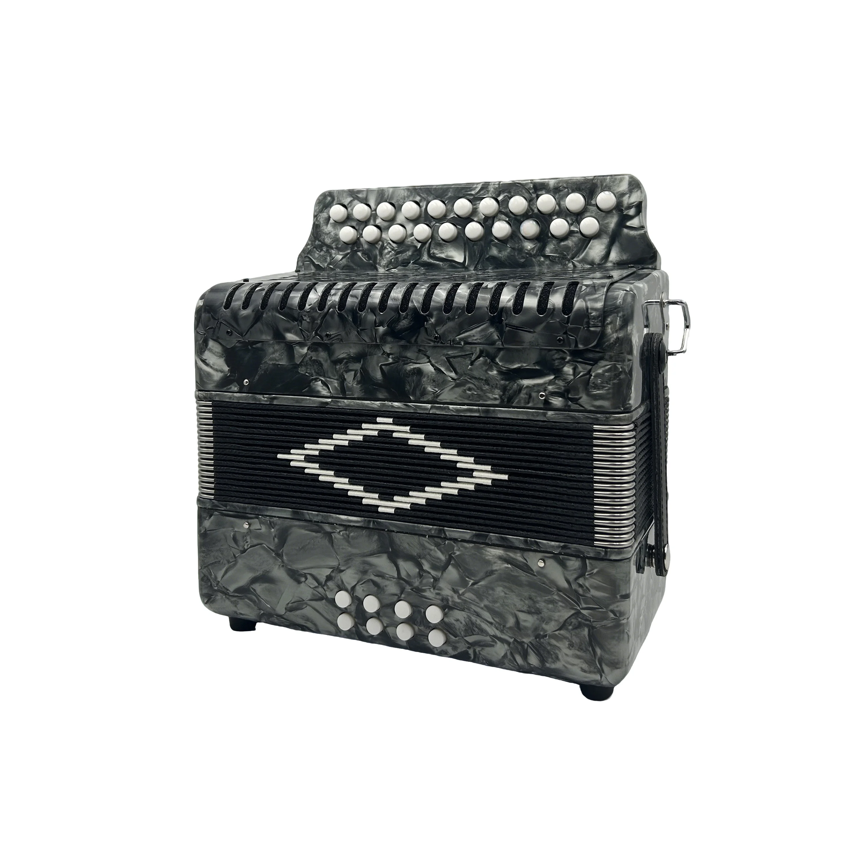 Профессиональный хроматический 21 кнопочный 8 басов портативный аккордеон серый целлулоидный инструмент JB2108 высокое качество