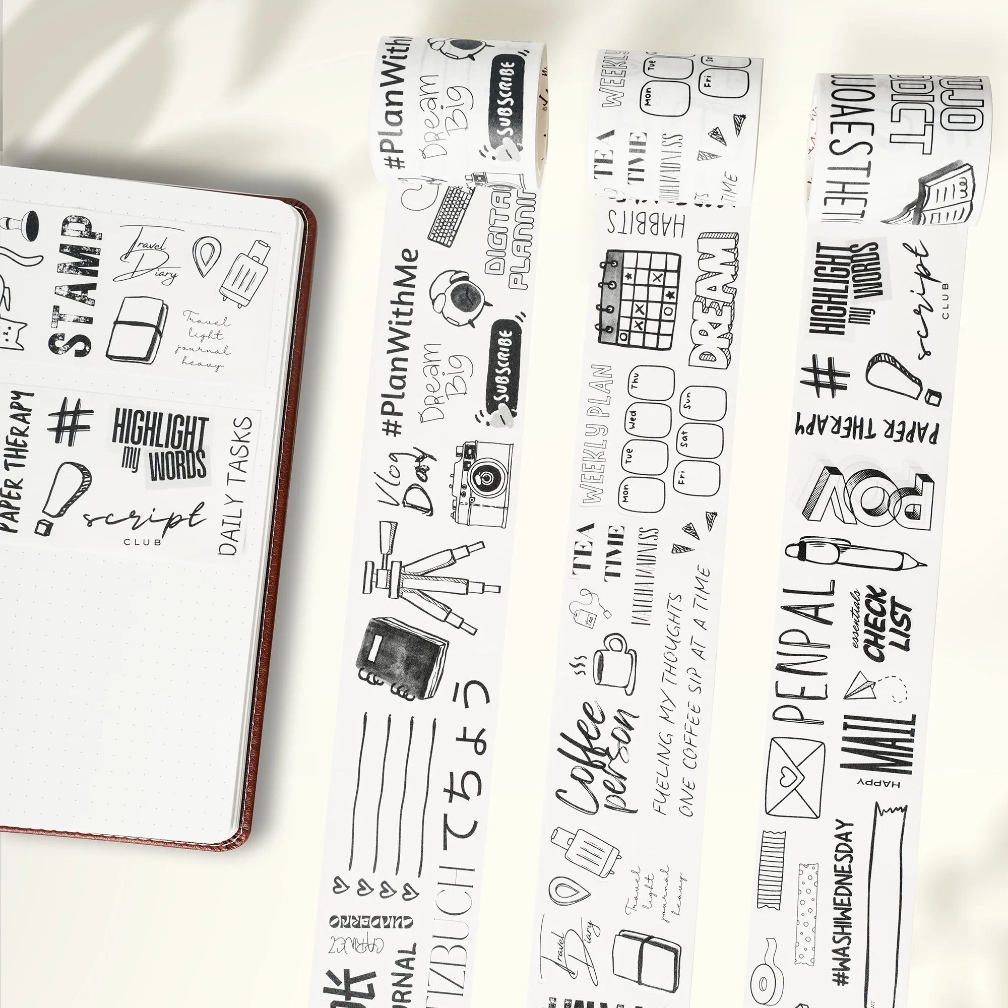 

Washi Tape - WT Original, Planner Stickers, Daily Elements Die-Cut, Paper Planner Tape
