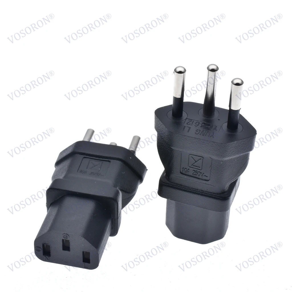 IEC320 C13 to Swiss SEV 1011 AC Power Adapter Type J 10A 250V for PDU/UPS Server with Grounded Plug﻿