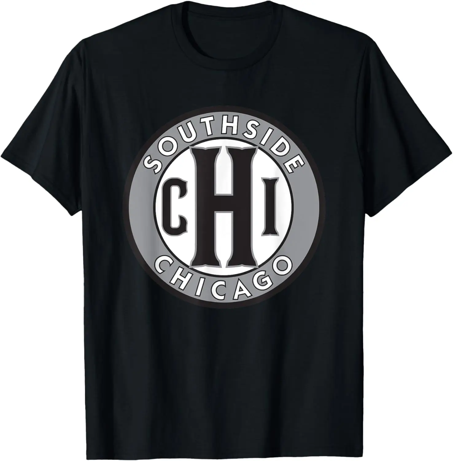 Southside Chicago Gray and Black CHI Circle Sign T-Shirt