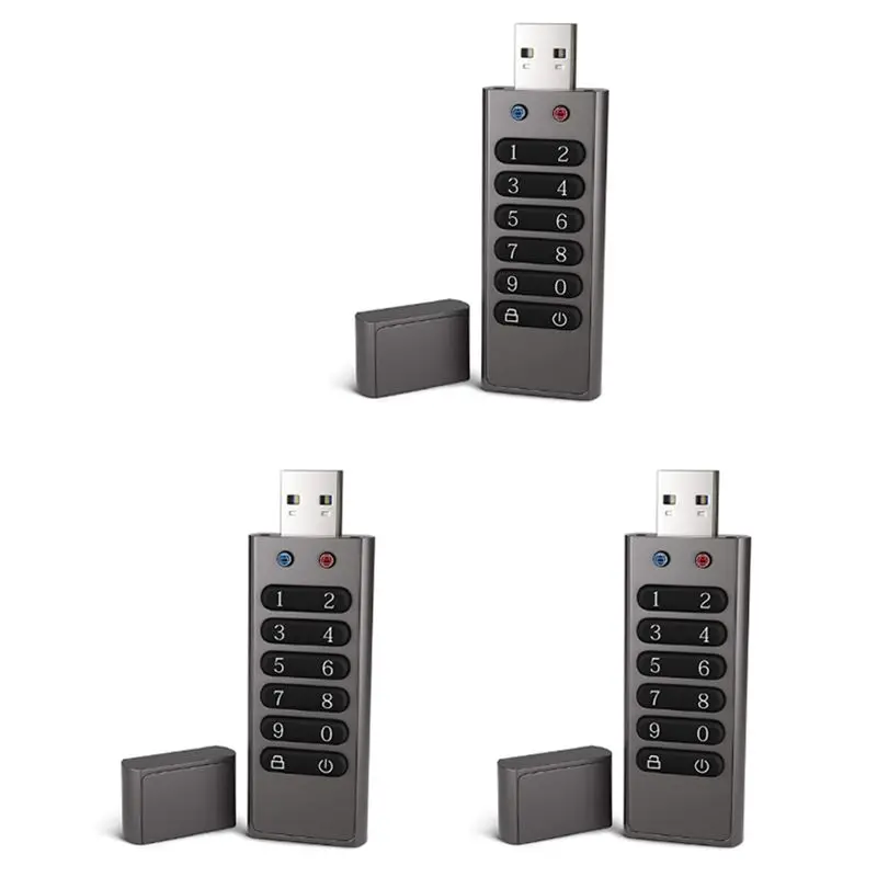 Stylish-3X Secure USB Drive, Volkcam 32GB Encrypted USB Flash Drive Hardware Password Memory Stick With Keypad U Disk Flash