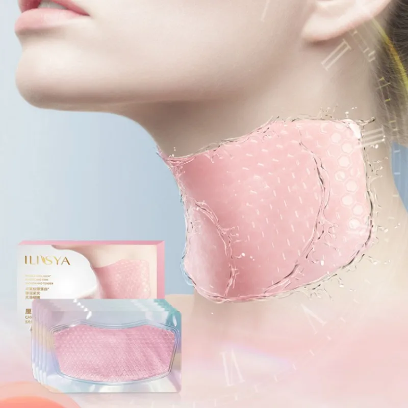 Ilisya-Neck mask fade neck lines light white  hydrating beautiful neck cream lifting and tightening neck care-5PCS