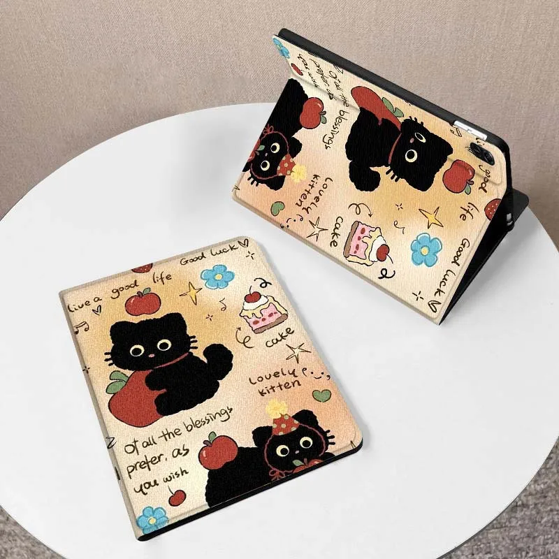 

Interesting Black Cat Pattern Case For Huawei MediaPad MatePad M5 M6 11 12 X SE T10 T10s 2 C5e T5 Pro Lite Air 11.5 Inch Tablet