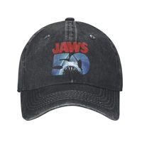 Jaws 50th Anniversary Logo Baseball Caps Vintage Distressed Denim Classic Movie Snapback Cap Outdoor Unstructured Soft Hats