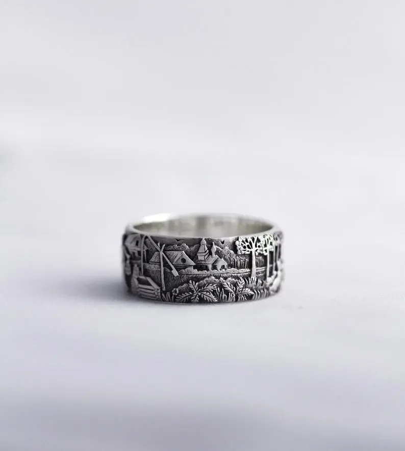 Fashion Wild Men and Women Ring Thailand Silver Deer Forest Ring 925 Silver Ring Hip Hop Style Ring Men and Women Jewelry