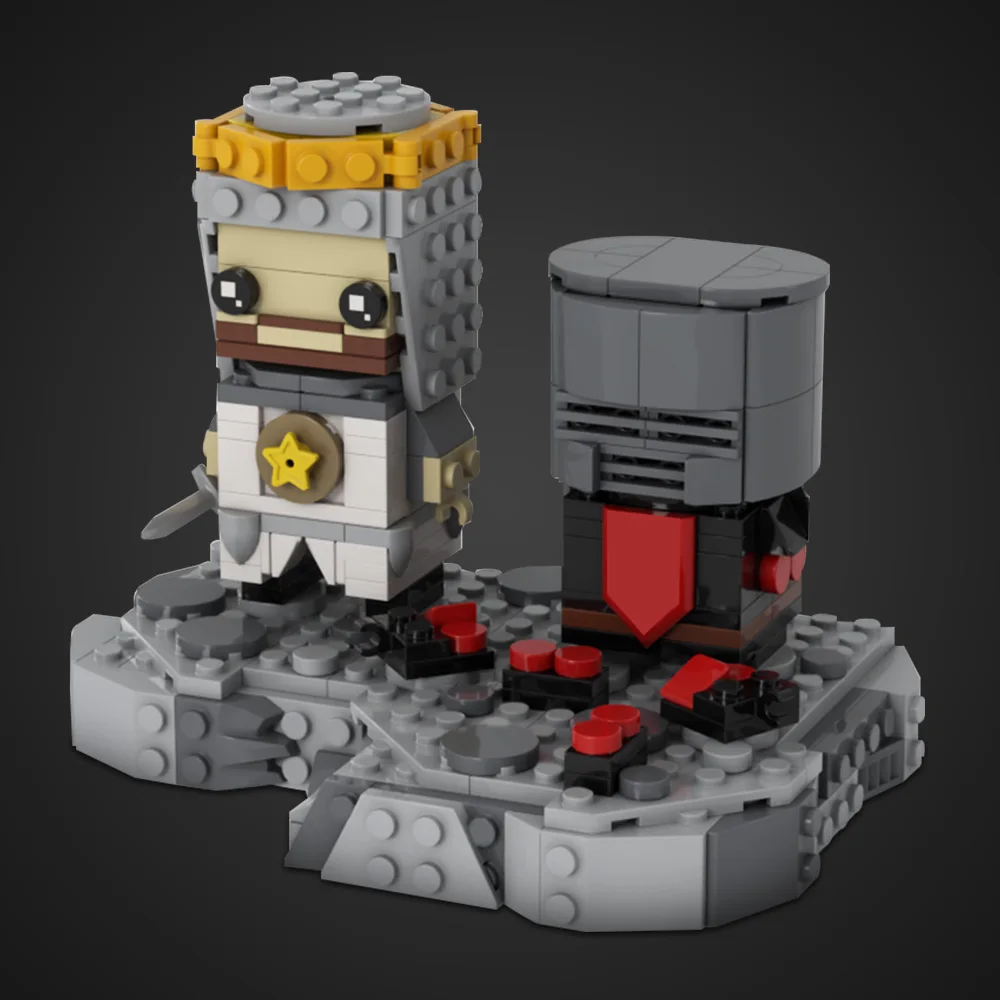 Gobricks MOC Black Knighteds Duel Brickheadzs Building Blocks Model Game character Bricks diy Assembled Toy Children Gift