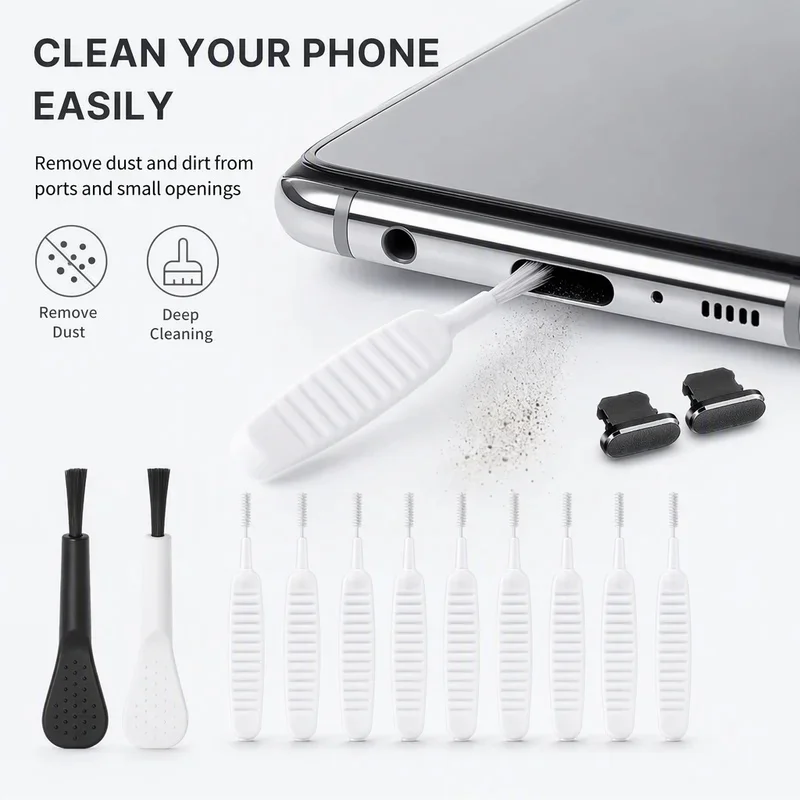 Mobile Phone Charging Port Dust Plug for iPad iPhone 15 for Shower Port Cleaner Kit Computer Keyboard Cleaner Tool Cleaner Brush