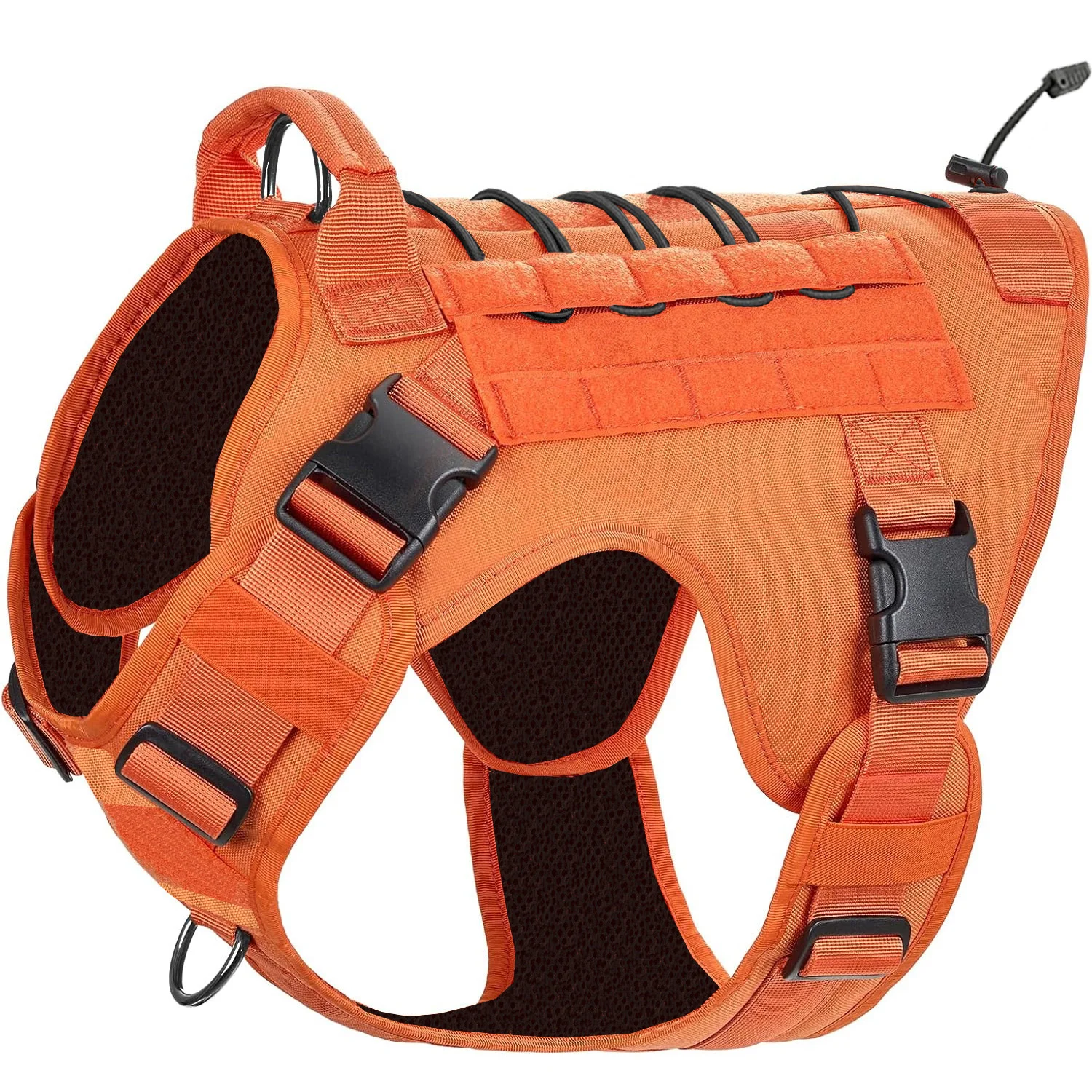 Hundegeschirr, taktisches Hundegeschirr mit Griff, No-Pull-Service-Hundeweste mit Klettverschlussplatten, verstellbares Hundegeschirr für Wa – Detail 7