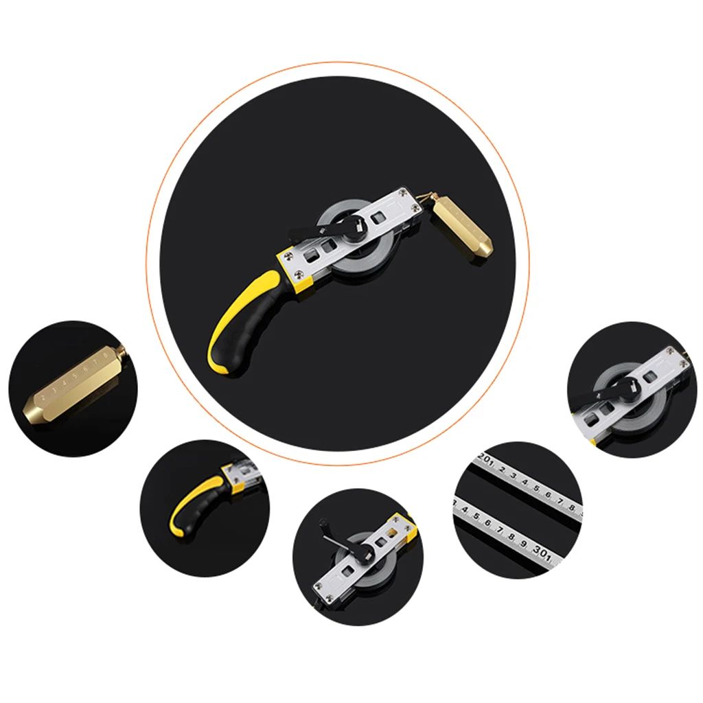 Explosion-Proof Oil for Tank Gauging Tapes Handheld Carbon Steel Oil Gauging Tape with Plumb Bob Tape Measure 10/15/20m Dropship