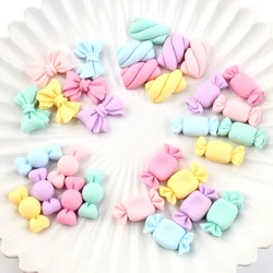 10Pcs Kawaii Cartoon Resin Marshmallow Candy accessori per papillon 3d acrilico Nail Art Charms in resina per punte lunghe per unghie