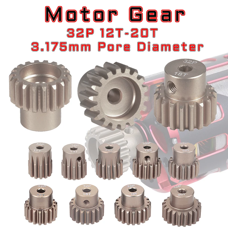 

32P M0.8 3.175mm 12T 13T 14T 15T 16T 17T 18T 19T 20T Aluminum Alloy Metal Pinion Motor Gear For 1/10 Rc Model Car