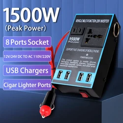 DC 12V to AC 110V 24V to AC 220V Quick Charging Car Inverter Cigar Lighter Socket USB Chargers Sockets Power Adapter Converter