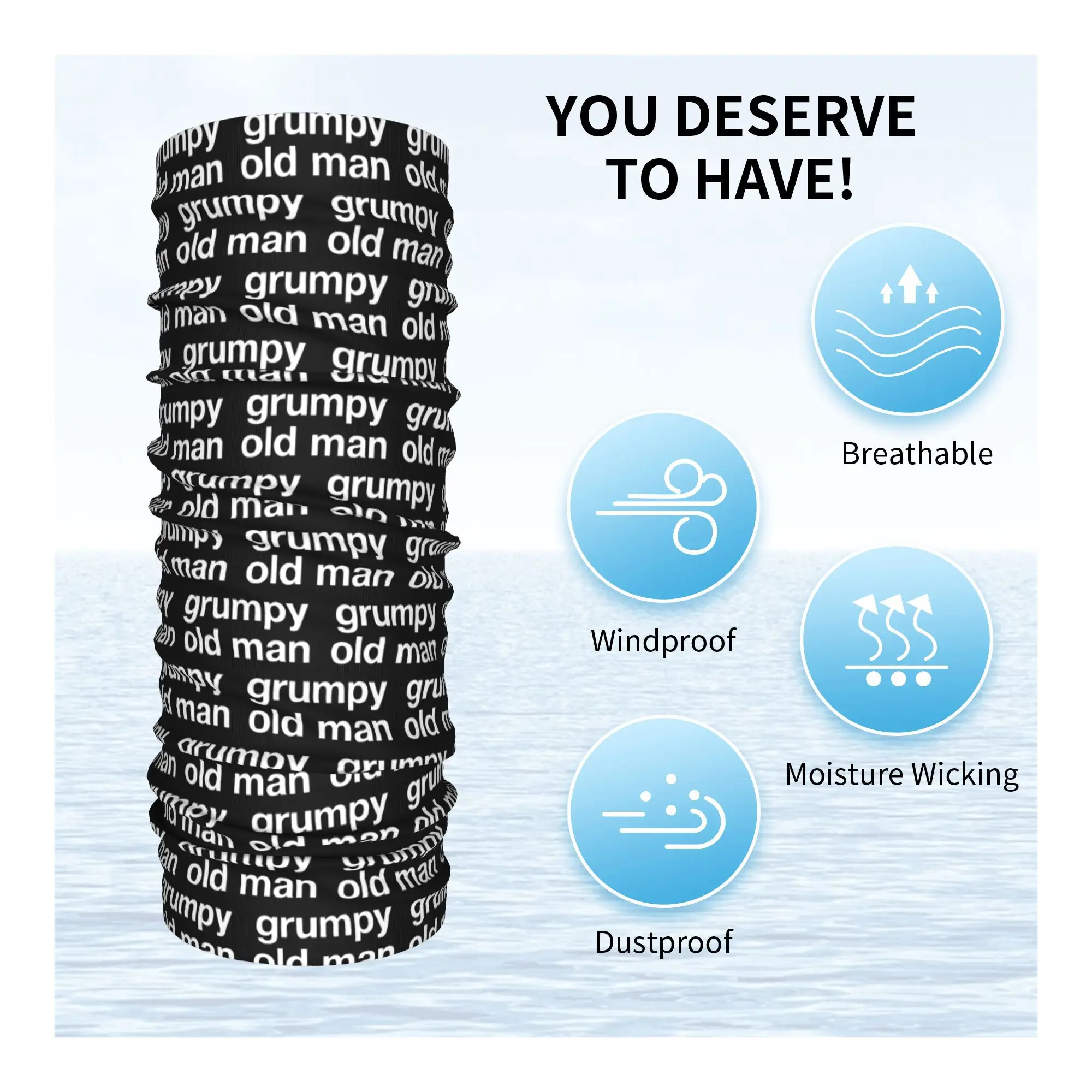 chagrijnige oude man Bandana Nekhoes Gedrukt Wrap Sjaal Warme bivakmuts Rijden Unisex Volwassen Ademend