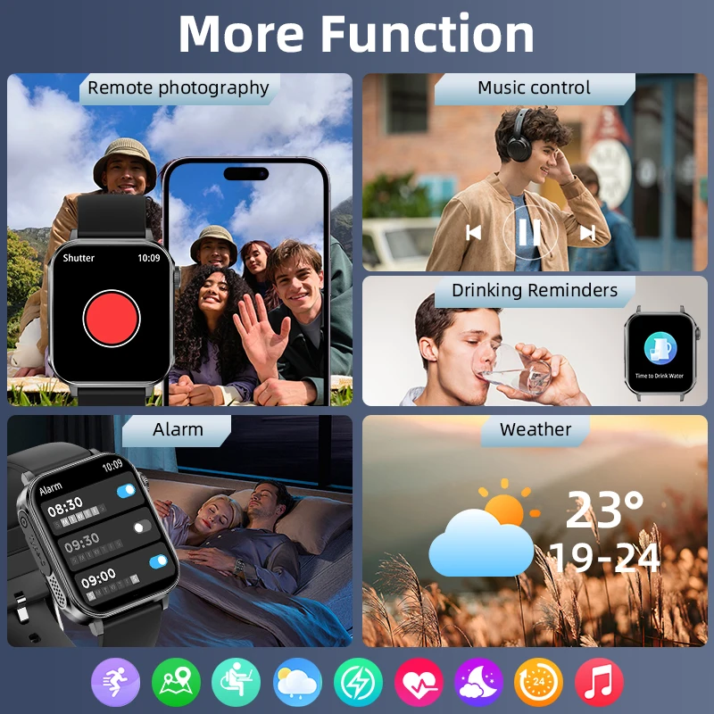 LIGE 2025 New Type-C Fast Charging Smart Watch Men 1.83-Inch HD Bluetooth Call Heart Rate 100+ Sport Waterproof Smartwatch Women