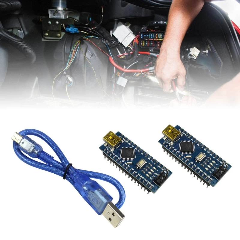 แผงวงจรนาโน .0 ใหม่ 2 ชิ้นพร้อมการเชื่อมต่อ USB ขนาดเล็กสำหรับโครงการการเขียนโปรแกรม