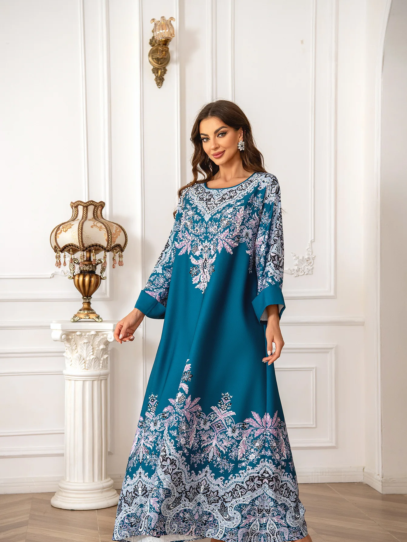Amazon vend des robes pour femmes du moyen-orient, des robes musulmanes arabes, des vêtements pour femmes, une robe Abaya imprimée unique cw53972