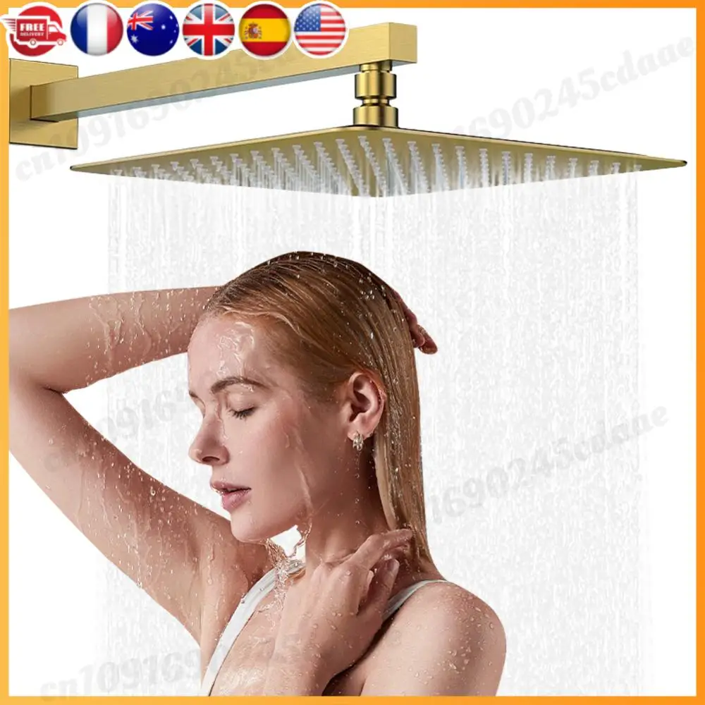 

10 Inch Ultrathin Rainfall Shower Head with Handshower Polished Shower Sprayer Square Shower Head for Bathroom
