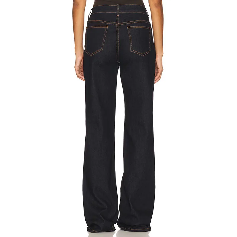 レディース ハイウエスト パンツ、ウォッシュド コットン デニム パンツ、高品質 カジュアル ストレートレッグ パンツ、2026 春の新作、Y2K