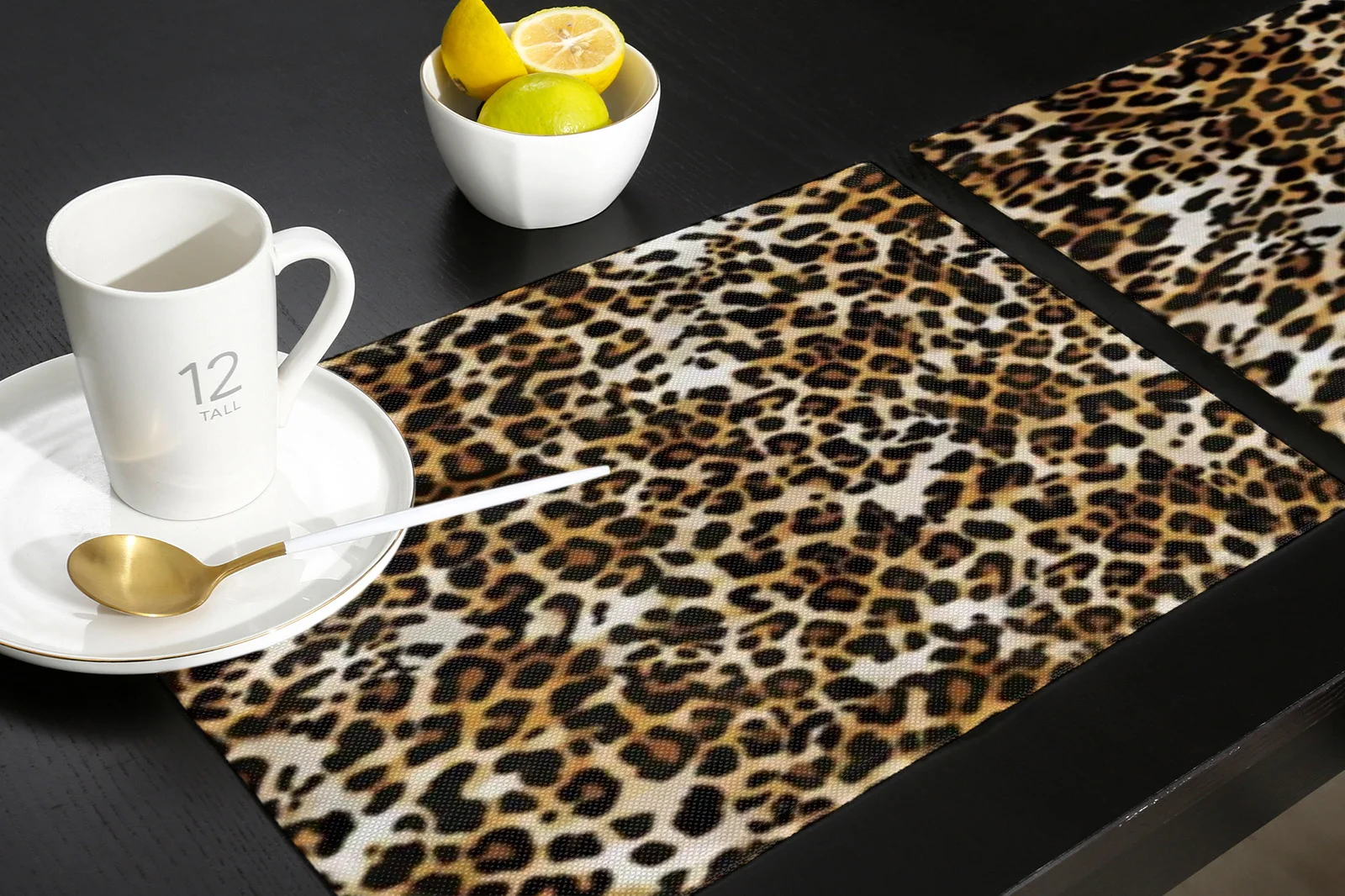 4/6 Pcs Placemat African Animal Print Table Mat For Dining Table Kitchen Accessories Coffee Tea Coaster