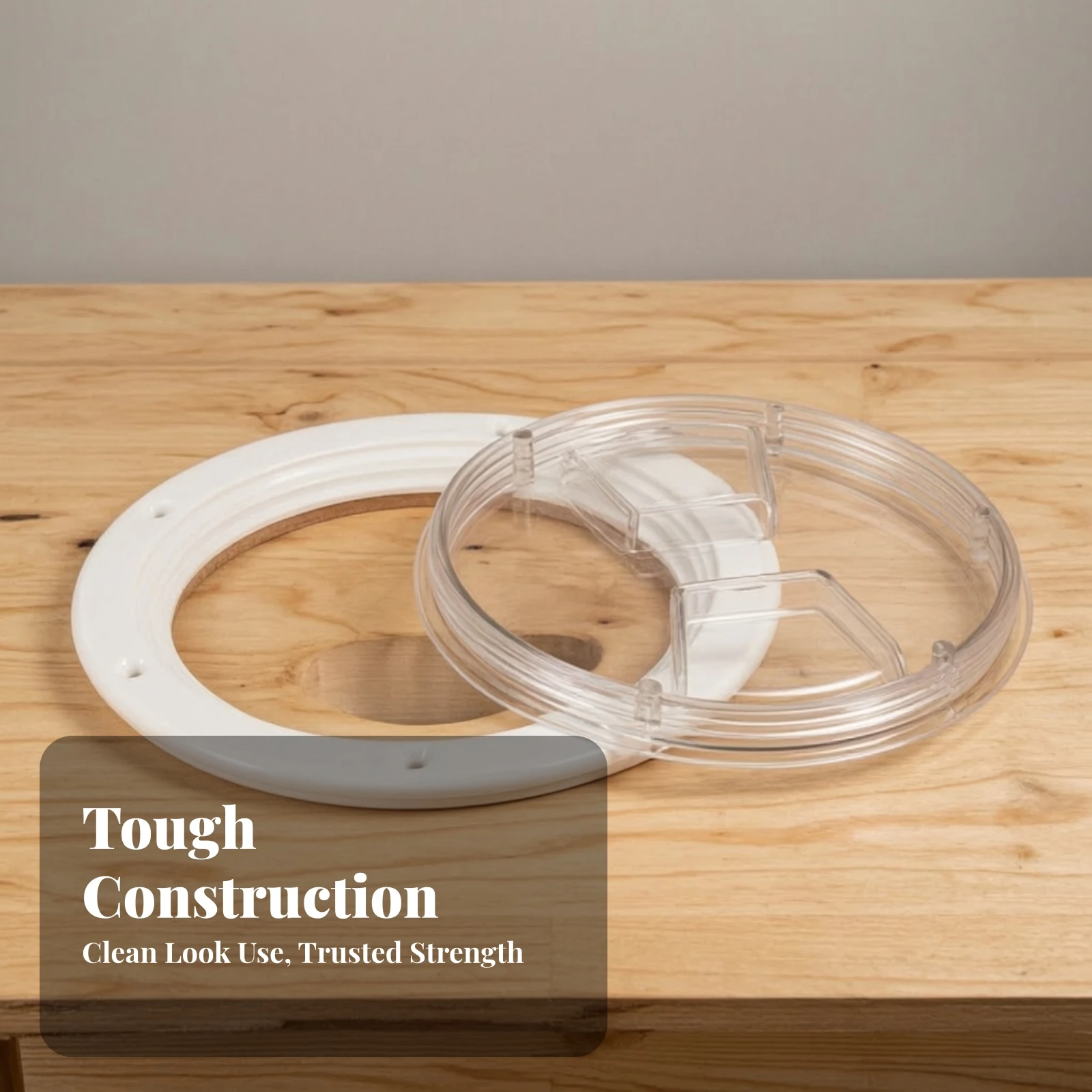 Deck Hatch Cover with Transparent Lid Reinforced Round Deck Plate Access Hatch Flush Mount for Boat Owners, Boats, Yachts view 6
