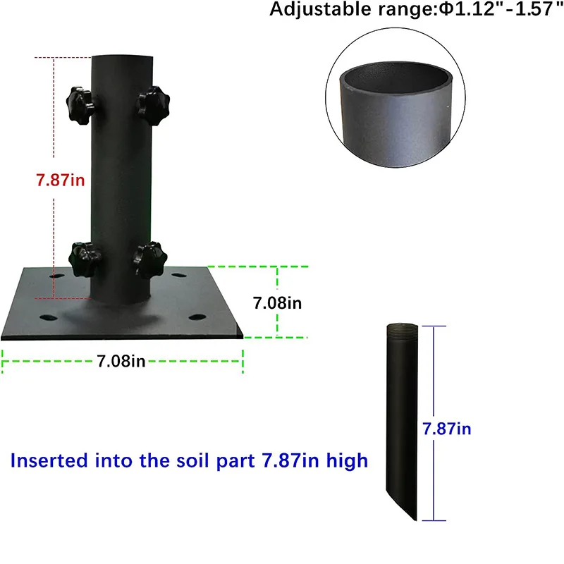 Multifunctional Metal Umbrella Stand, Heavy-Duty Portable Base Holder for Patio/Garden/Deck/Veranda
