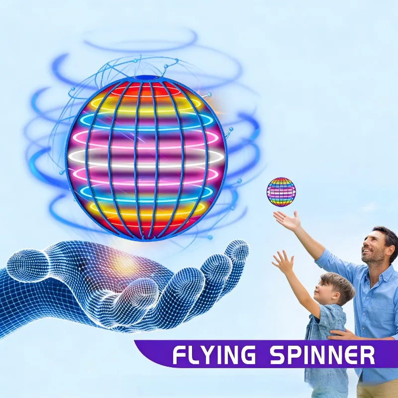 Slimme inductie vliegende bal roterend zwevend speelgoed educatief zwart tech handgestuurd lichtgevend speelgoed voor kinderen cadeau