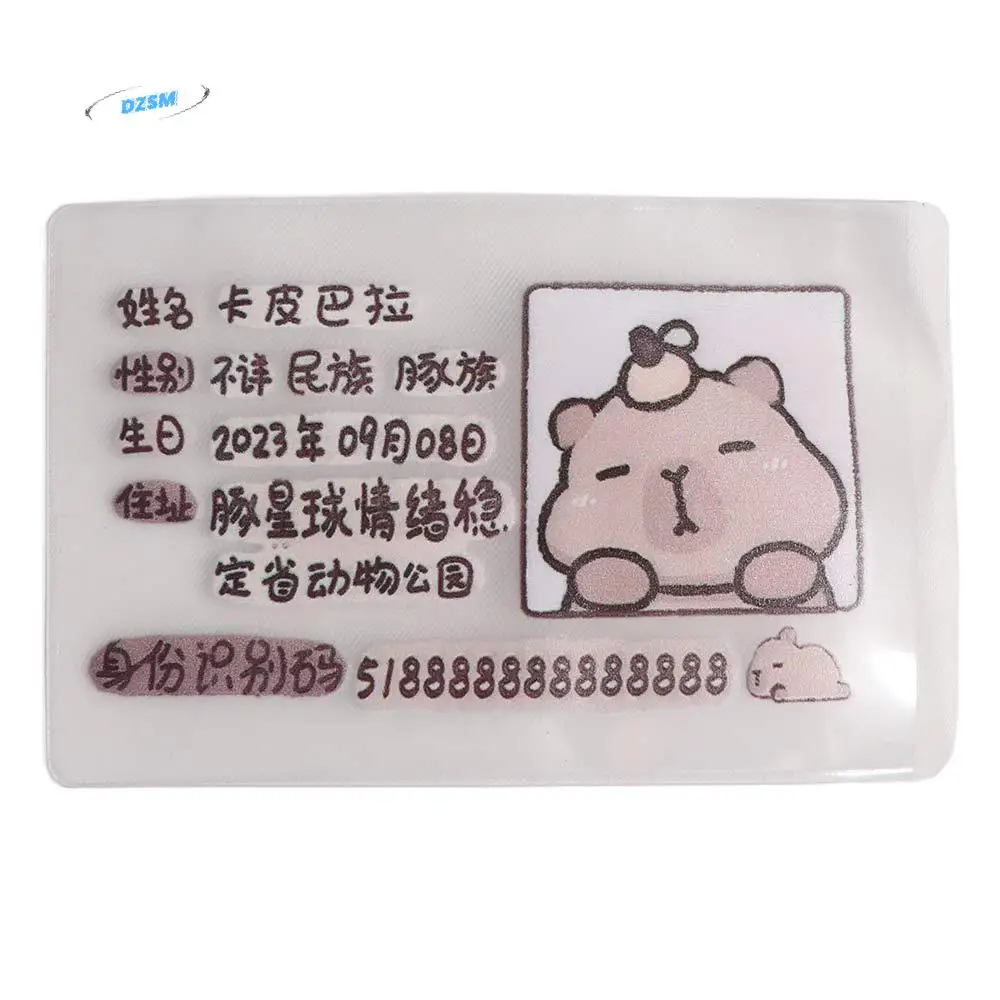 

Cute Capybara ID Card Sleeve Cartoon Protective Card Holder Cover Ins Animal Photocard Holder Students/Girls